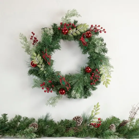 Kirkland's Home Wreaths-Pine And Berry Christmas Wreath, 24 In.