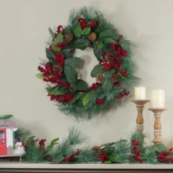 Kirkland's Home Wreaths-Pine Needles And Berries Wreath
