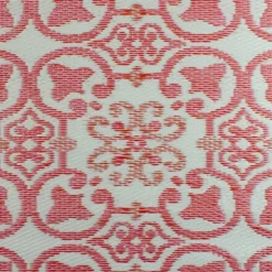 Kirkland's Home Outdoor Rugs-Pink And Cream Floral Tile Outdoor Area Rug, 4X6