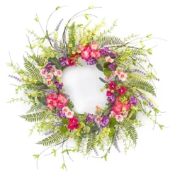 Kirkland's Home Wreaths-Pink And Purple Mixed Floral Wreath