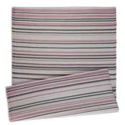 Kirkland's Home Outdoor Rugs-Pink Barcode Stripe Outdoor Area Rug, 4X6