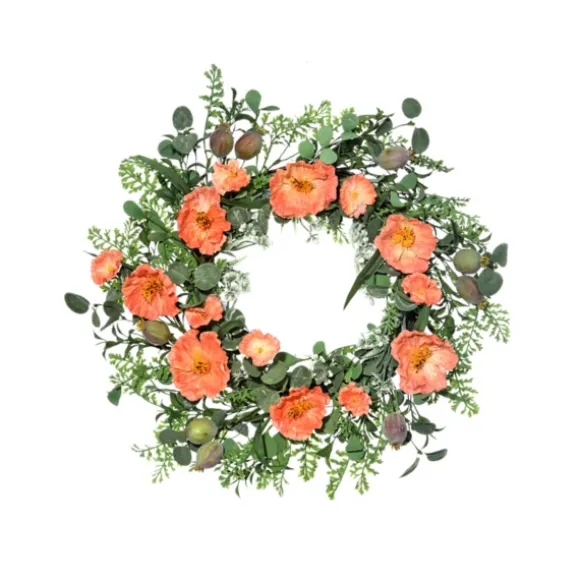 Kirkland's Home Wreaths-Pink Poppy And Pod Wreath