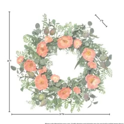 Kirkland's Home Wreaths-Pink Poppy And Pod Wreath