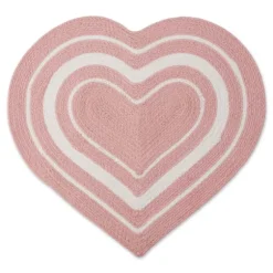 Kirkland's Home Kitchen & Floor Mats-Pink Striped Heart Pet Bowl Mat
