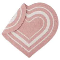 Kirkland's Home Kitchen & Floor Mats-Pink Striped Heart Pet Bowl Mat