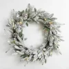 Kirkland's Home Wreaths-Pre-Lit Flocked Winter Pinecone Wreath
