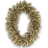 Kirkland's Home Wreaths-Pre-Lit Glittery Pine Oval Christmas Wreath