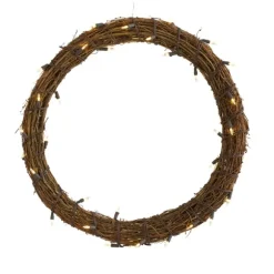 Kirkland's Home Wreaths-Pre-Lit Light Woven Vine Wreath