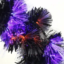 Kirkland's Home Wreaths-Pre-Lit Purple Fiber Optics Halloween Wreaths