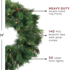 Kirkland's Home Wreaths-Pre-Lit Royal Oregon Pine Wreath