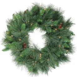 Kirkland's Home Wreaths-Pre-Lit White Valley Pine Wreath