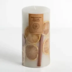 Kirkland's Home Candles-Pressed Citrus Unscented Pillar Candle, 6 In.