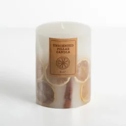 Kirkland's Home Candles-Pressed Citrus Unscented Pillar Candle, 3X4 In.