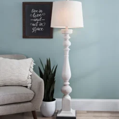 Kirkland's Home Floor Lamps-Prussia White Floor Lamp