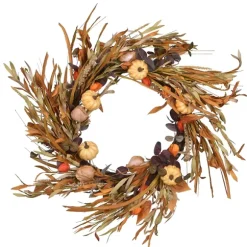 Kirkland's Home Wreaths-Pumpkin Seedpod Stalks Harvest Wreath