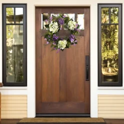 Kirkland's Home Wreaths-Purple And White Hydrangea Wreath