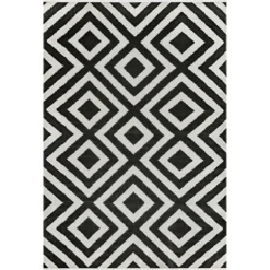 Kirkland's Home Outdoor Rugs-Rain Diamond Fringe Indoor/Outdoor Area Rug, 5X8