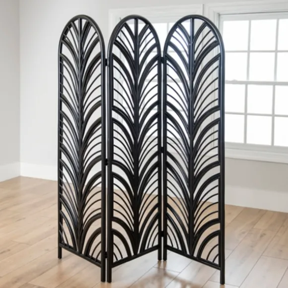 Kirkland's Home Decorative Accents-Rattan Open Arches Room Divider