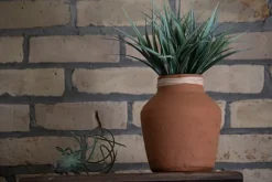 Kirkland's Home Vases-Rattan Rim Hand-Thrown Terracotta Vase