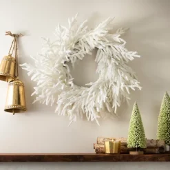 Kirkland's Home Wreaths-Real-Touch Flocked Norfolk Pine Wreath