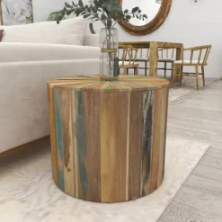 Kirkland's Home Accent & End Tables-Reclaimed Wood Round Accent Table