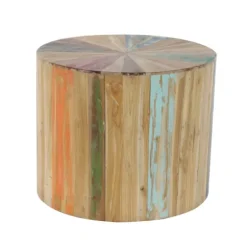 Kirkland's Home Accent & End Tables-Reclaimed Wood Round Accent Table