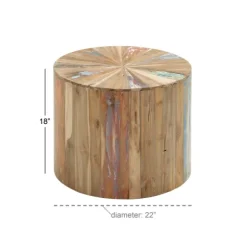 Kirkland's Home Accent & End Tables-Reclaimed Wood Round Accent Table