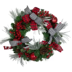 Kirkland's Home Wreaths-Red And Black Bow Wreath