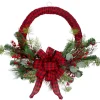 Kirkland's Home Wreaths-Red And Black Buffalo Check Pine And Berry Wreath