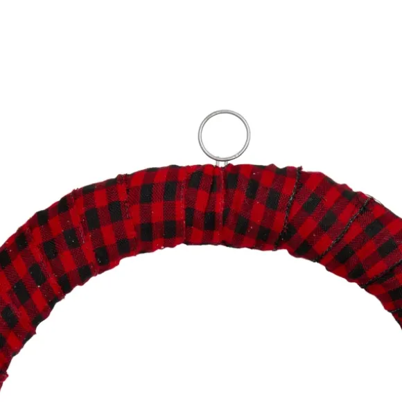 Kirkland's Home Wreaths-Red And Black Buffalo Check Pine And Berry Wreath