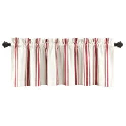 Kirkland's Home Curtains & Drapes-Red And White Farmhouse Stripe Valance