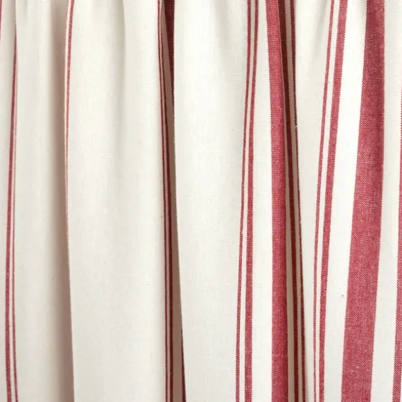 Kirkland's Home Curtains & Drapes-Red And White Farmhouse Stripe Valance