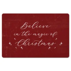 Kirkland's Home Kitchen & Floor Mats-Red Believe In The Magic Of Christmas Floor Mat