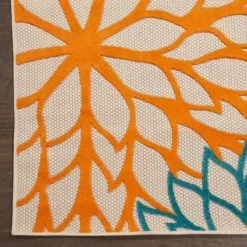 Kirkland's Home Outdoor Rugs-Red Bright Floral Burst Outdoor Area Rug, 7X10