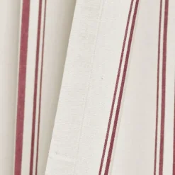 Kirkland's Home Curtains & Drapes-Red Farmhouse Stripe Curtain Panels, Set Of 2