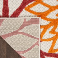 Kirkland's Home Outdoor Rugs-Red Floral Burst Outdoor Area Rug, 5X7