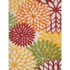 Kirkland's Home Outdoor Rugs-Red Floral Burst Outdoor Area Rug, 7X10