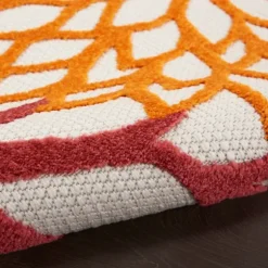 Kirkland's Home Outdoor Rugs-Red Floral Burst Outdoor Area Rug, 7X10