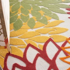 Kirkland's Home Outdoor Rugs-Red Floral Burst Outdoor Area Rug, 7X10