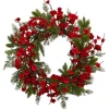 Kirkland's Home Wreaths-Red Plum Blossom Pinecone Wreath, 24 In.
