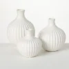 Kirkland's Home Vases-Ribbed Ceramic Bottle Vases, Set Of 3