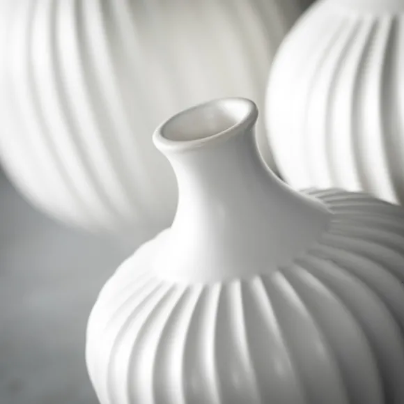 Kirkland's Home Vases-Ribbed Ceramic Bottle Vases, Set Of 3