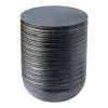 Kirkland's Home Accent & End Tables-Ribbed Gun Metal Black Drum Accent Table