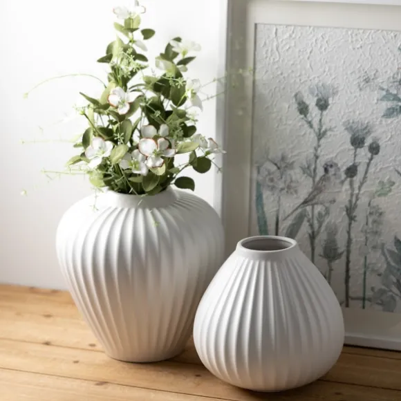 Kirkland's Home Vases-Ribbed Teardrop Vases, Set Of 2