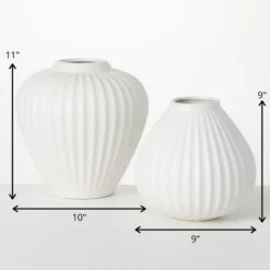 Kirkland's Home Vases-Ribbed Teardrop Vases, Set Of 2