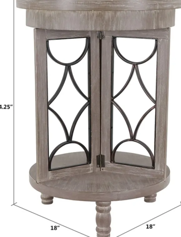 Kirkland's Home Accent & End Tables-Roberta Wood Decorative Metal Accent Table