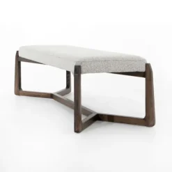Kirkland's Home Benches & Ottomans-Roscoe Brunswick Pebble Upholstered Bench