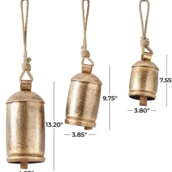 Kirkland's Home Decorative Accents-Round Aged Hanging Bells, Set Of 3