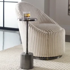 Kirkland's Home Accent & End Tables-Round Antique Nickel Accent Table