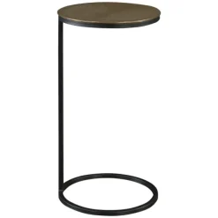 Kirkland's Home Accent & End Tables-Round Black And Gold Metal C-Table